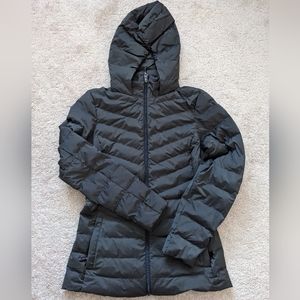 32 Degrees Full Length Hooded Puffer size XS in dark green